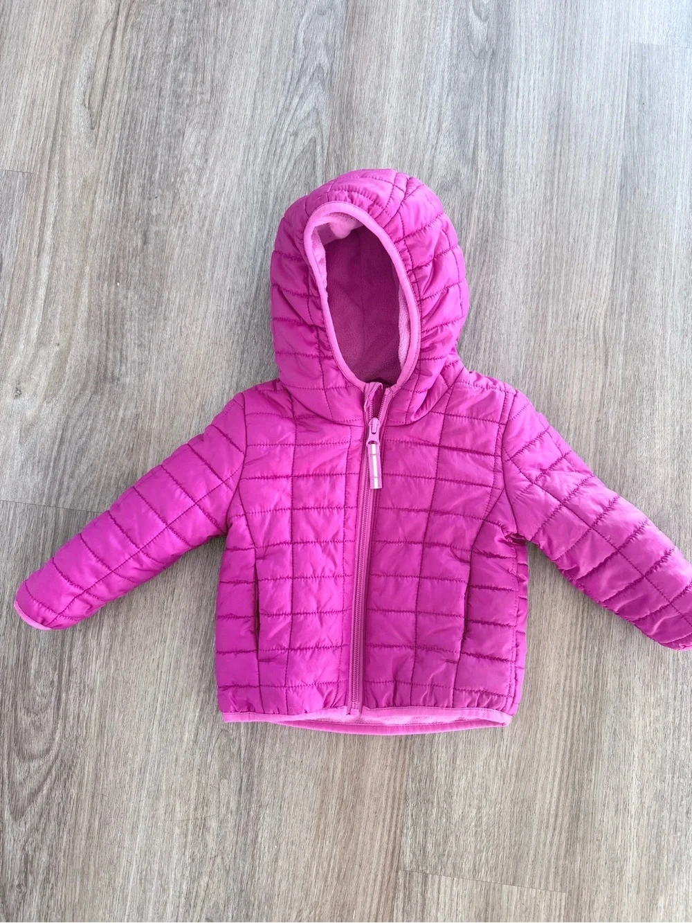 Cat & Jack Hot Pink Quilted Jacket with Hood